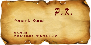 Ponert Kund névjegykártya